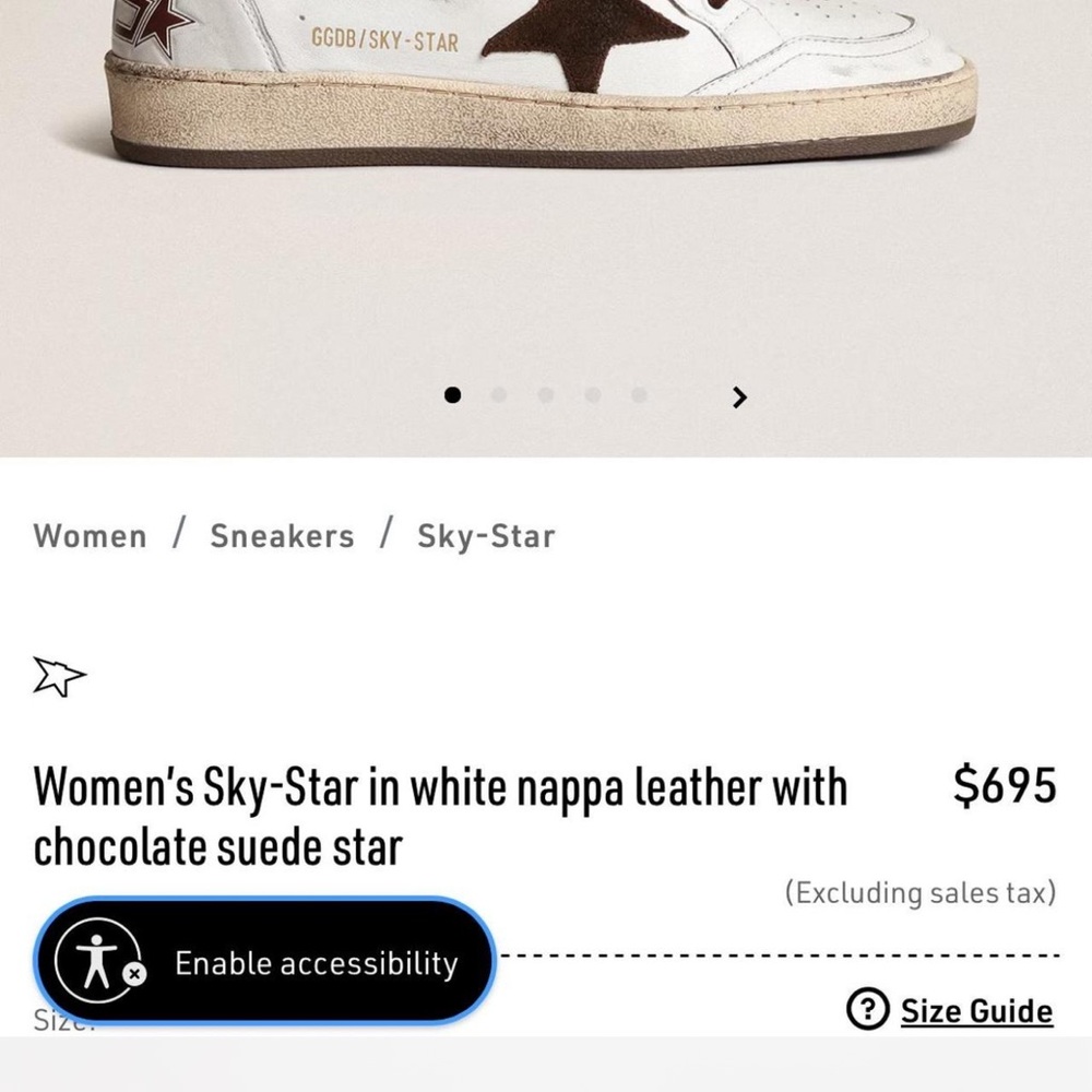 Golden Goose Women's Sky-Star White Leather Sneakers with Chocolate Star